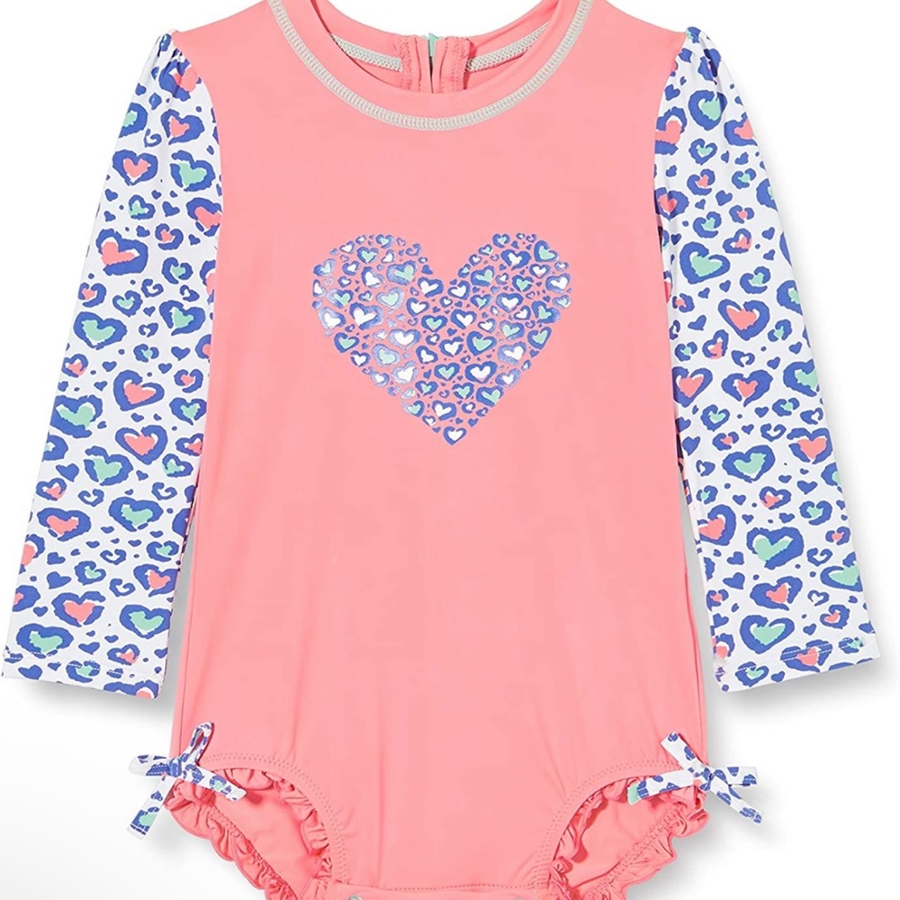 Cheetah hearts Rashguard swimsuit